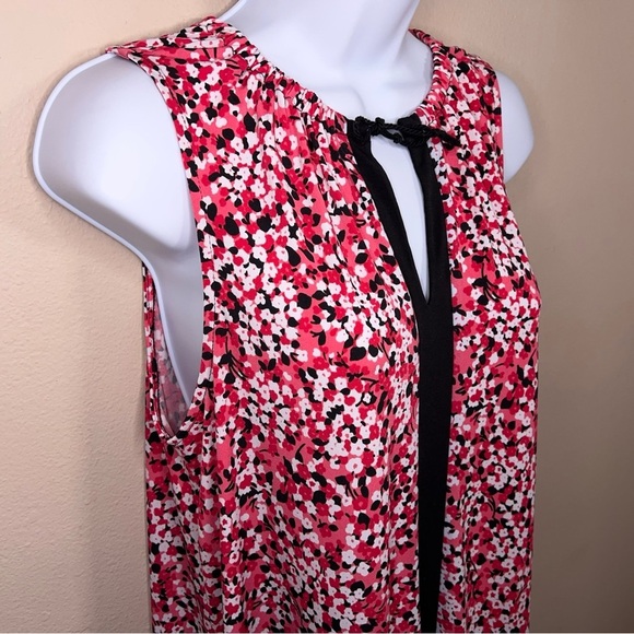 Medium MICHAEL Michael Kors Fuchsia Pink White Black Floral Dress Sleeveless - Picture 4 of 16